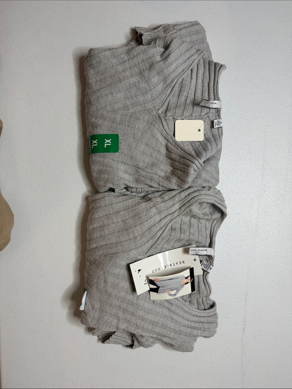Soft Ribbed V-Neck Sweater - Grey - (Brand: ) 2 pack